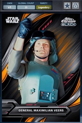 Star Wars Digital Card Trader Chrome Black Legendary Orange 25 cc General Veers