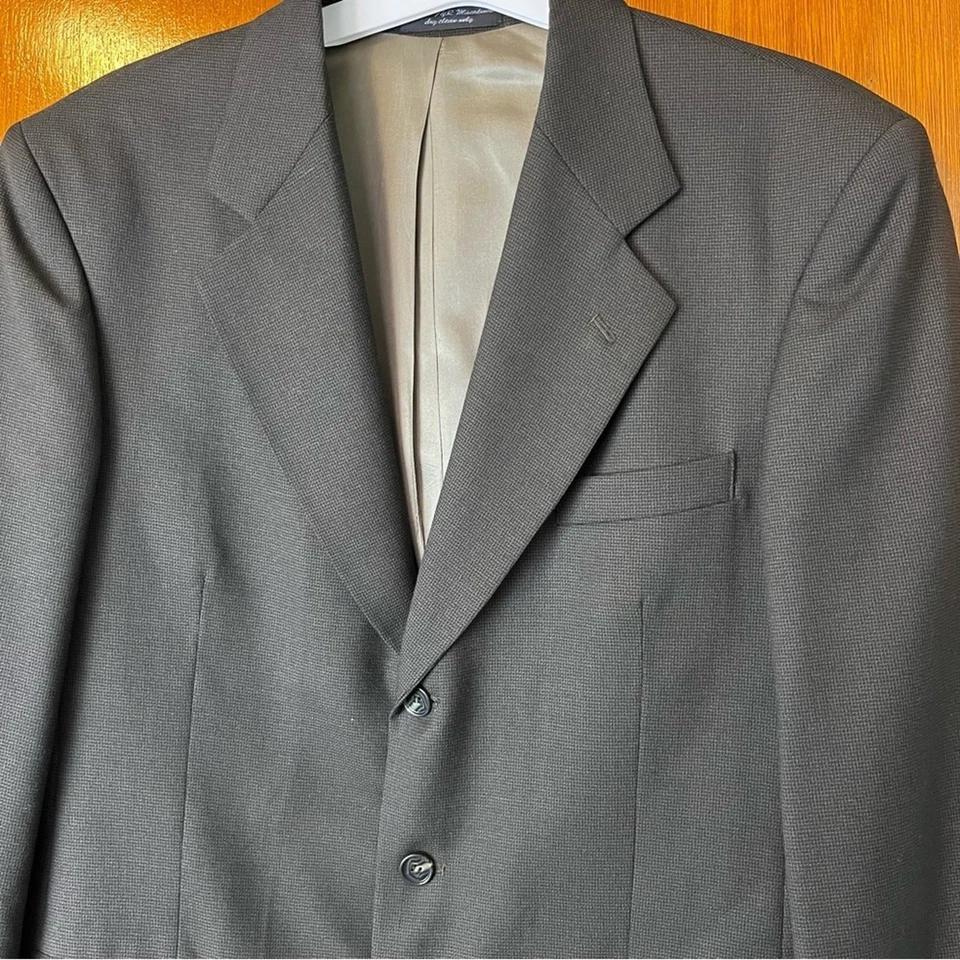 Blazer italiano para hombre Gianfranco Ruffini Est. Chaqueta de traje 40R marrón negro a cuadros  Foto 2 de 4