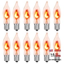 Flickering Flame Light Bulbs 12 Pack Flicker Flame Bulb E12 Candelabra Clear