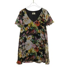 Show Me Your Mumu Harrison Babydoll Dress Black Floral Mini Dress Small