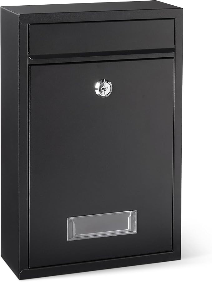 Amazon Basics Post Box, Wall Mount Lockable Letter Box,( box damaged)