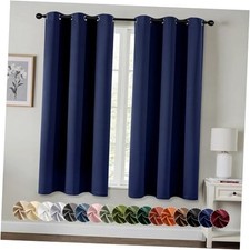 Blackout Curtains for Bedroom Living Room 63 40"W x 63"L Pack of 2 Navy Blue