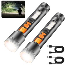 2Pack 990000lm Super Bright LED Tactical Flashlight Rechargeable LED Work Lights