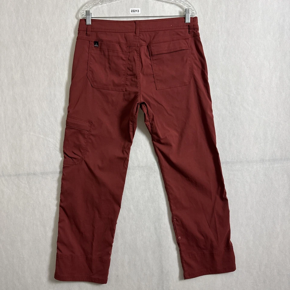 Pantalones exteriores Prana para hombre talla Medx30 rojos de nailon pierna recta Zion con cinturón Foto 2 de 4