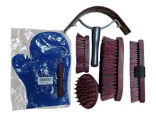 Smartpak Brush Set + Loofa Mitt - Maroon/Blue - USED