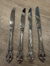Oneida Pembrooke Renoir Stainless Flatware Dinner Knives Set Of 4 Vtg USA