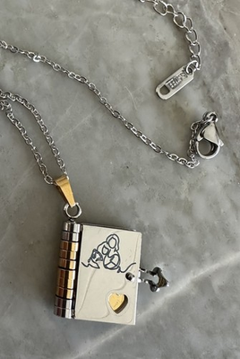 #ad Spanish To My Granddaughter Book La Nieta Necklace St. Steel Chain Grandparent $24.99