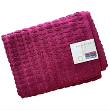 Welspun 2 Pair Plush Textured Bath Towel Set 30”x58”