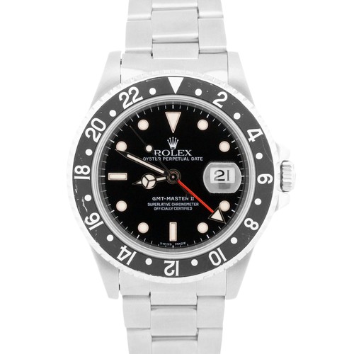 1997 PAPERS Rolex GMT-Master II BLACK Stainless Steel OYSTER 16710 Watch BOX