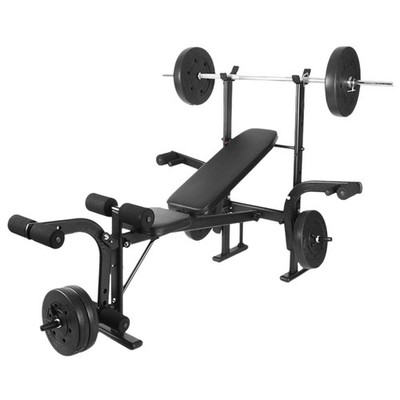 800LBS Capacity Home Gym Weight Bench with Leg Developer Preacher Station