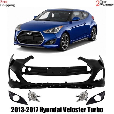 Front Bumper Cover & Fog Light Assembly Kit For 2013-2017 Hyundai Veloster Turbo