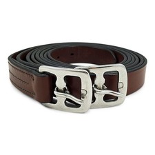 Leather Stirrup Leathers Brown Silver Buckles Equestrian Riding