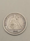 1862 Seated Liberty Silver Quarter 25c