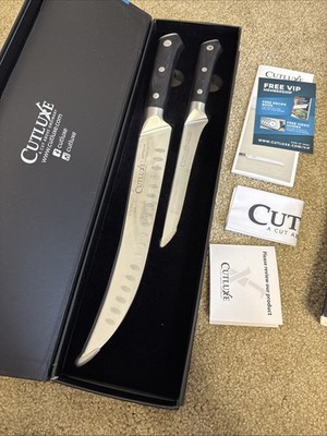 Cutluxe Butcher Carving Set   Cimeter Breaking & Boning Knives for Meat Cutting