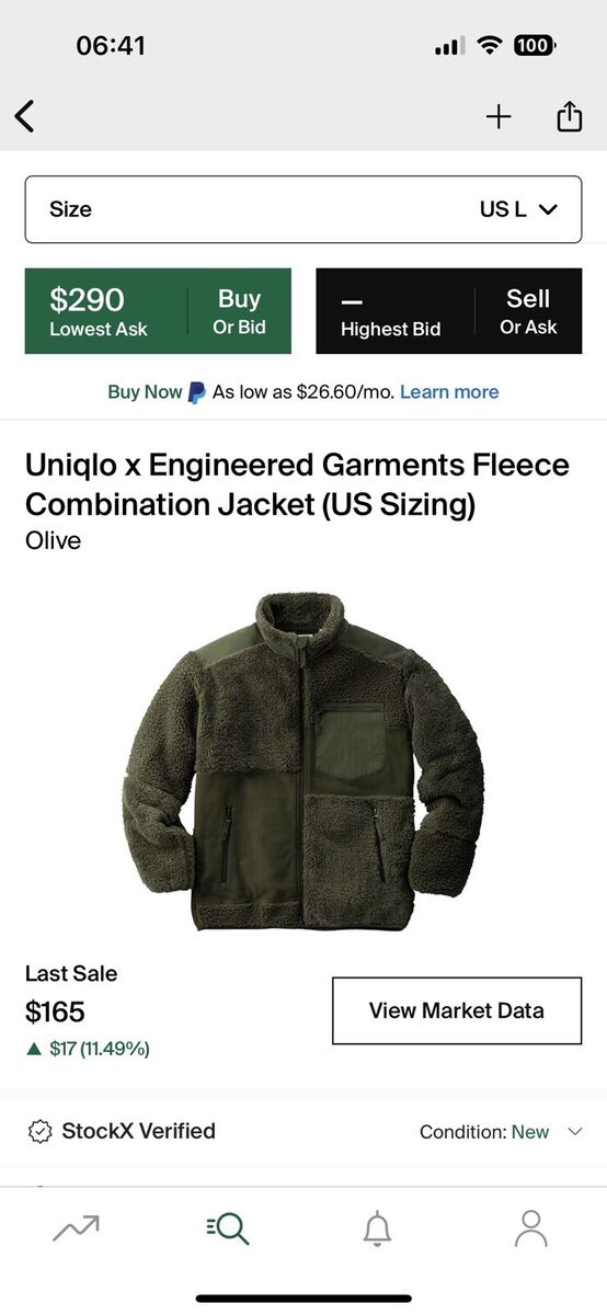Uniqlo x Engineered Garments Fleece Combination Jacket (US Uniqlo x Engineered Garments Fleece Combination Jacket (US