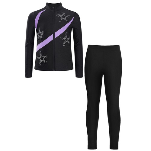 Kids Girls Outfits Stage Tracksuit Gymnastics Suit Training Clothes Sports Gym - Picture 54 of 82