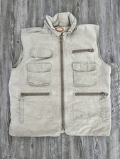 Vintage Banana Republic Men's Safari Vest Hunting Fishing Hiking Khaki Size L J4