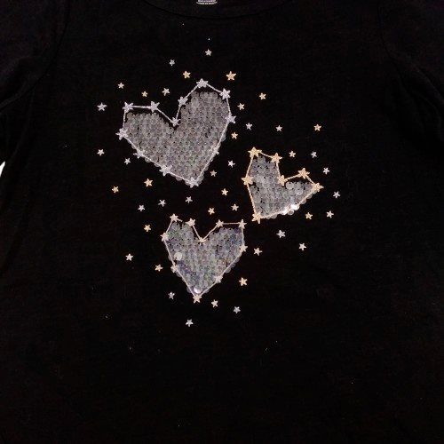 Members Mark Hoodie/Cherokee Sequin Hearts Tee & Blue Jeggings SZ L (10/12) Plus - Picture 4 of 6