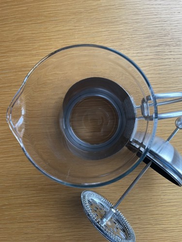 Contemporary Pre-owned Brushed Steel & Glass Cafetiere VGC Bodum Glass Insert - Picture 4 of 6
