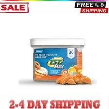 Camco TST MAX Camper/RV Toilet Treatment Drop-INs Orange Scent, 30-Pack (41183)