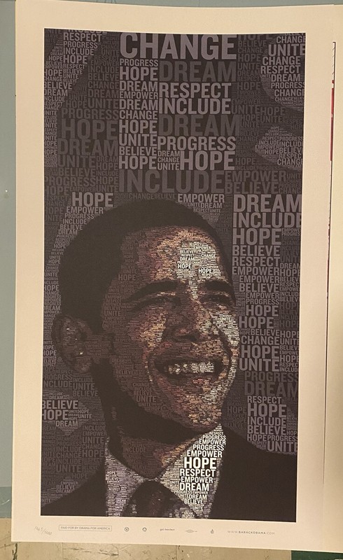 2008 / Gui Borchert / Obama Words Of Change Campaign Poster / Print / Numbered