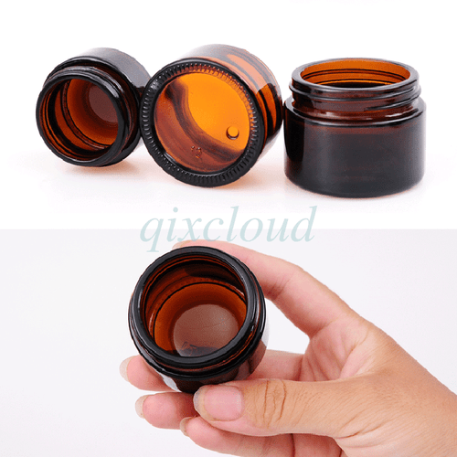 5g 10g 15g 30g 50g Amber Glass Cosmetic Cream Jars Container Lip Blam Salve Pots - Picture 5 of 12