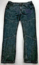 Kaalu Black Distressed Jeans Men Moto Straight 40Wx32L .