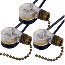 Pull Chain Switch Zing Ear ZE-109 Ceiling Fan Switch Ceiling Fan Light Lamp 3...