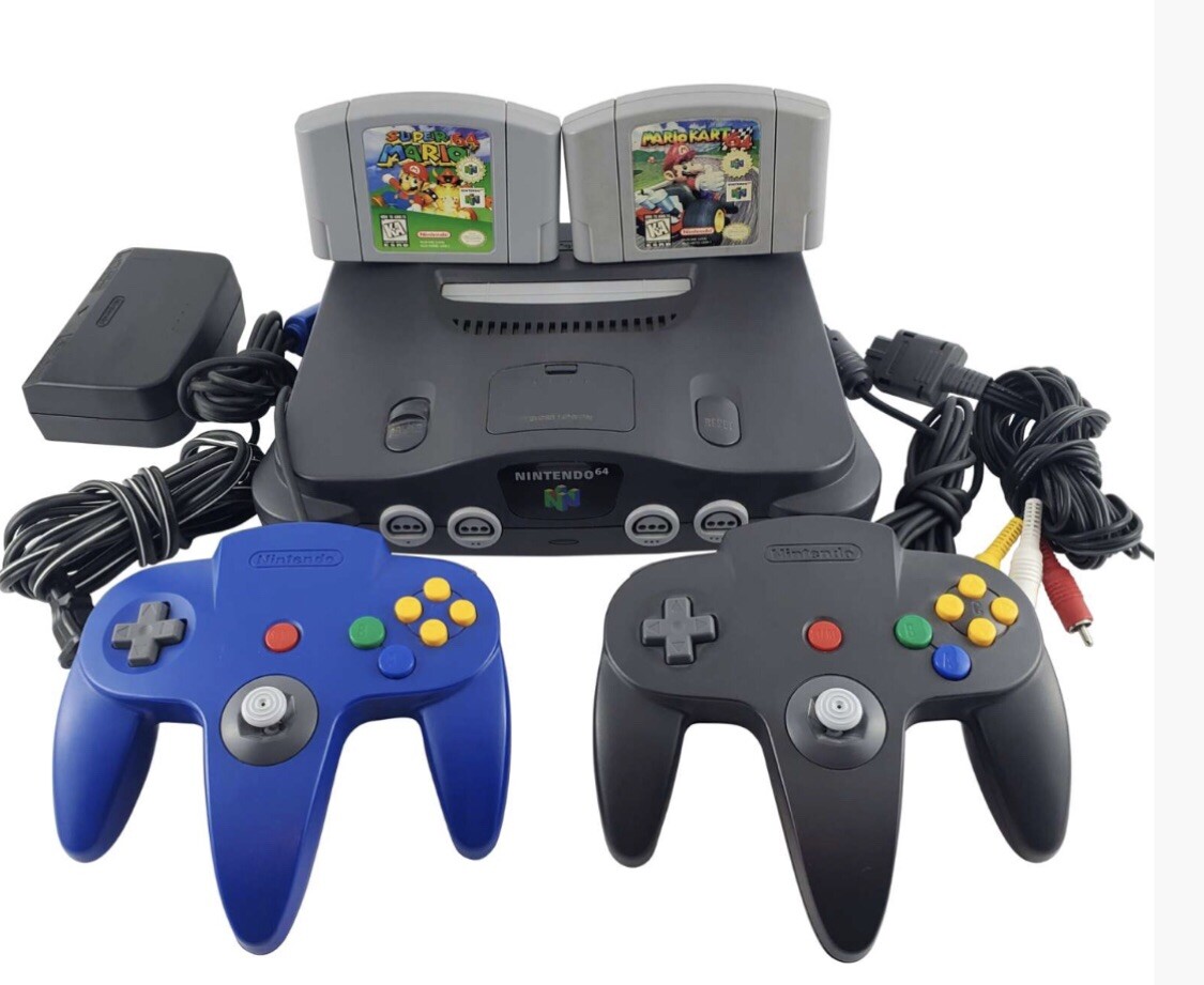 Nintendo 64 N64 System Console Game Bundle Lot with Super Mario