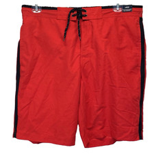 Roundtree  Yorke Men's Size L Swim Trunks Red Drawstring Mesh Lined Pockets New