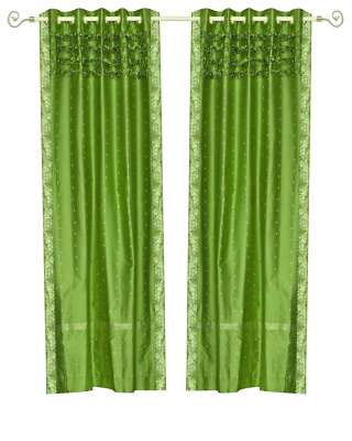 Indian Selections Sari - Tenda a pannello, 109 x 213 cm (larghezza x lunghezza), colore: Grigio