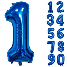 Number Balloons Birthday Blue 32“ Helium Giant Foil Large Birthday Age Party UK