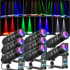 8PCS Coolighine RGBW 30W LED Pinspot Light Beam Spotlights DJ Disco Party Dance