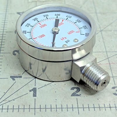 #ad 2” Dial 0 600 PSI Stainless Steel Dual Scale Pressure Gauge 1 4” NPT B4S3 $17.50