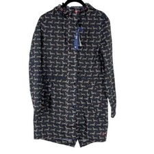 Nwt Joules Navy Dog Print Waterproof Hooded Full Zip Casual Jacket Us4
