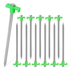PR1ME Tent Stakes 12 Pack, Galvanized Non-rust Family Pop Up Camping Tent Peg...
