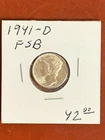 1941-D  Mercury Silver Dime Gem BU FSB