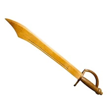 Wooden Costume Practice Cutlass Sword Pirate Saber Style with Knuckle Guard L30"