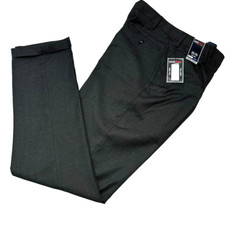 travelSMART ROUNDTREE YORKE Pants Dark Gray Pleated Comfort Fit 36" x 36" NWT