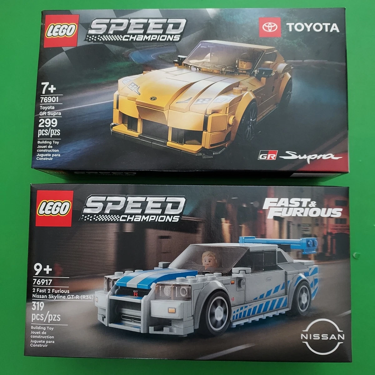 LOT OF 2 LEGO SPEED CHAMPIONS-#76917 NISSAN SKYLINE GT-R & #76901 TOYOTA  SUPRA