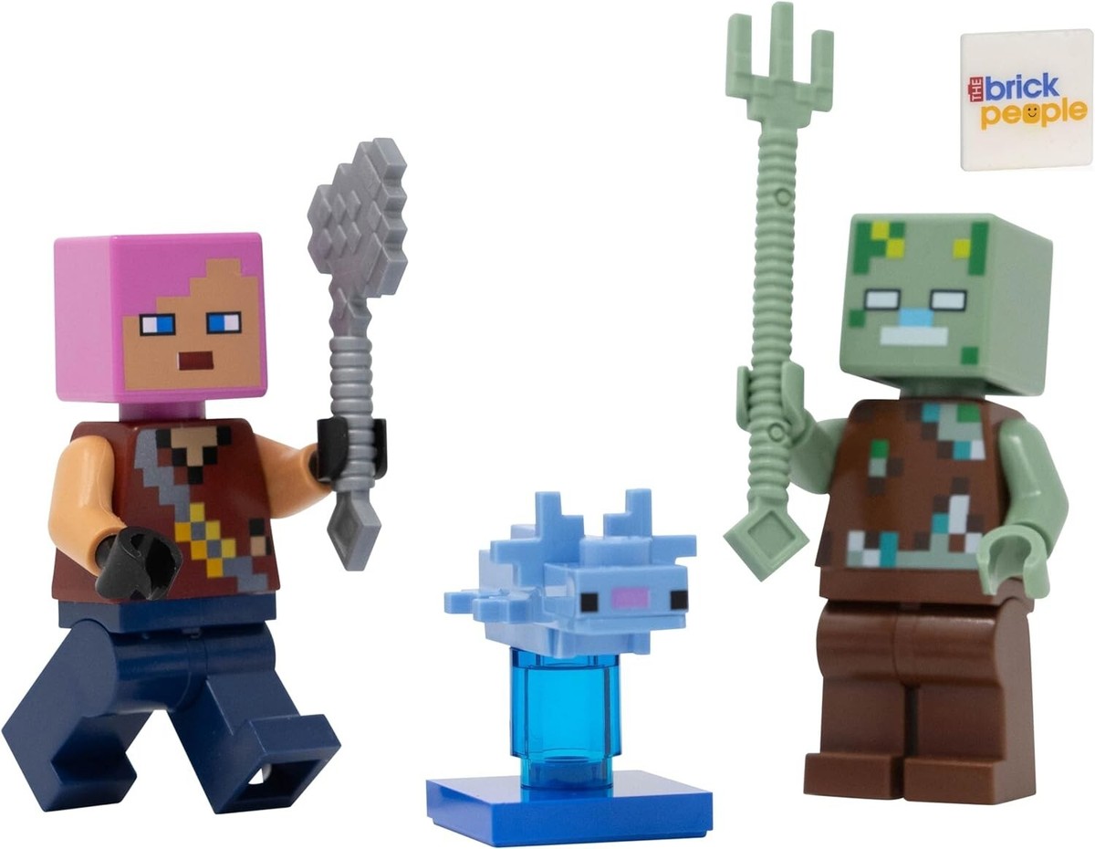 LEGO Minecraft: Adventurer with Drowned and Axolotl Combo Pack - 6