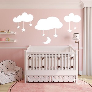 moon stars and clouds nursery