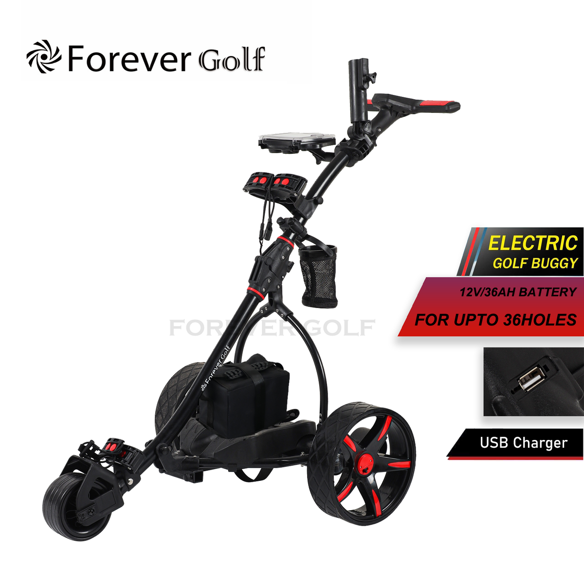 Forever Golf buggy Electric Motorised golf trolley with 36AH Deep