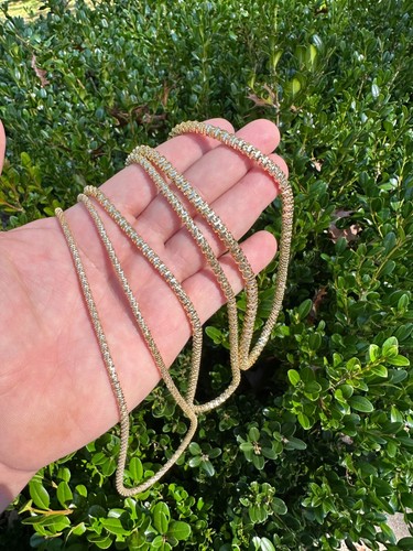 14k Gold Vermeil 925 Silver Diamond Cut Sparkle Ice Rope Chain Necklace 3-5mm - Picture 12 of 24