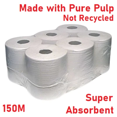 ONEONE 12 x White Centrefeed Roll 2 Ply 150m Embossed Kitchen Roll Super Absorbent