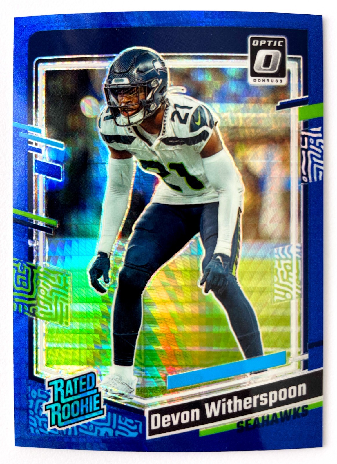 DEVON WITHERSPOON 🏈 2023 Optic Rookie (RC) #292 🏈 Blue Hyper 🟦🟩 Seahawks