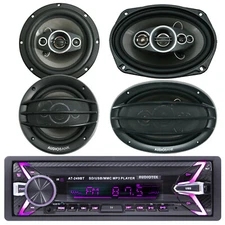 Audiotet Bluetooth Car Stereo Digital Media Receiver + 6"x9" & 6.5" Speakers