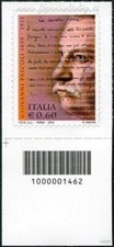2012 REPUBBLICA ITALIANA GIOVANNI PASCOLI CODICE A BARRE 1462