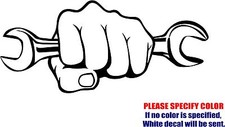 Vinyl Decal Sticker - MECHANIC FIST WRENCH Car Truck Bumper Window JDM Fun 12"