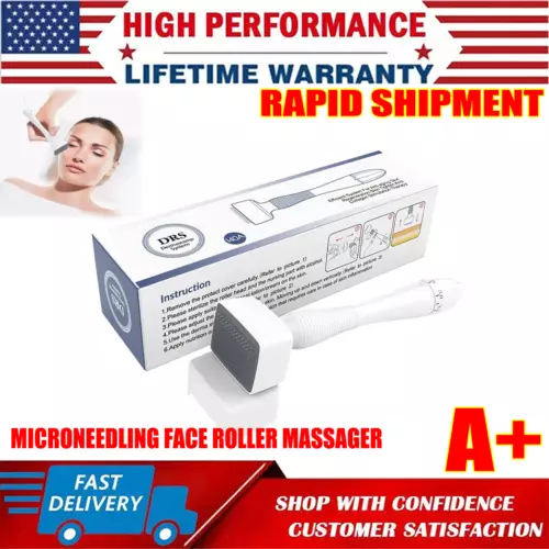 140A Derma Stamp Face Microneedling Roller Massager Adjustable Needle Length US